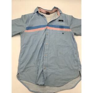 Columbia Shirt Men Small Gray Button Down Long Sleeves Collared Pull On Outdoor